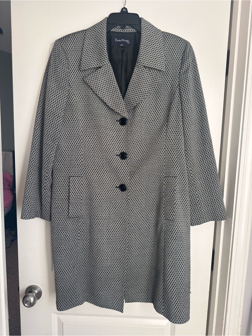 Evan-Picone Women's Gray Patterned Blazer size 14 (S7)